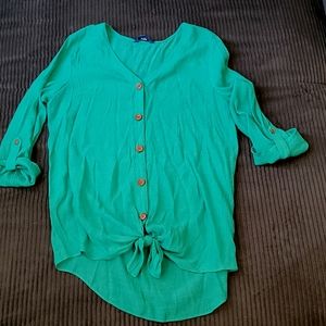 Women's Green 3/4 Sleeve Top